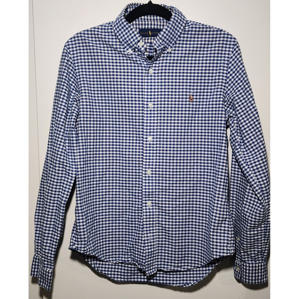 Ralph Lauren Men's Gingham Button Down Shirt Long Sleeve Classic Fit Size Small